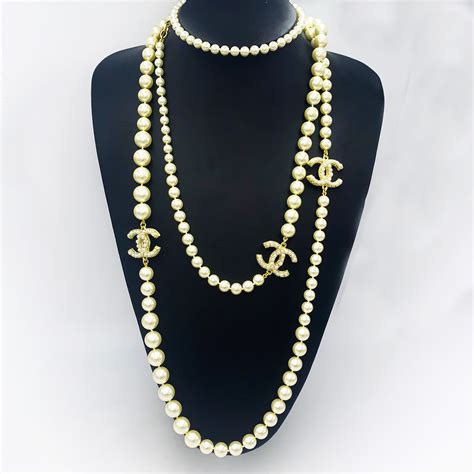 coco chanel pearls|authentic chanel necklace.